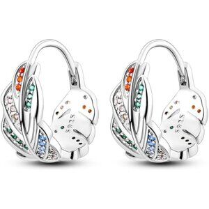 Women Feather Drop Earrings Various Hypoallergenic Star moon Sterling Silver